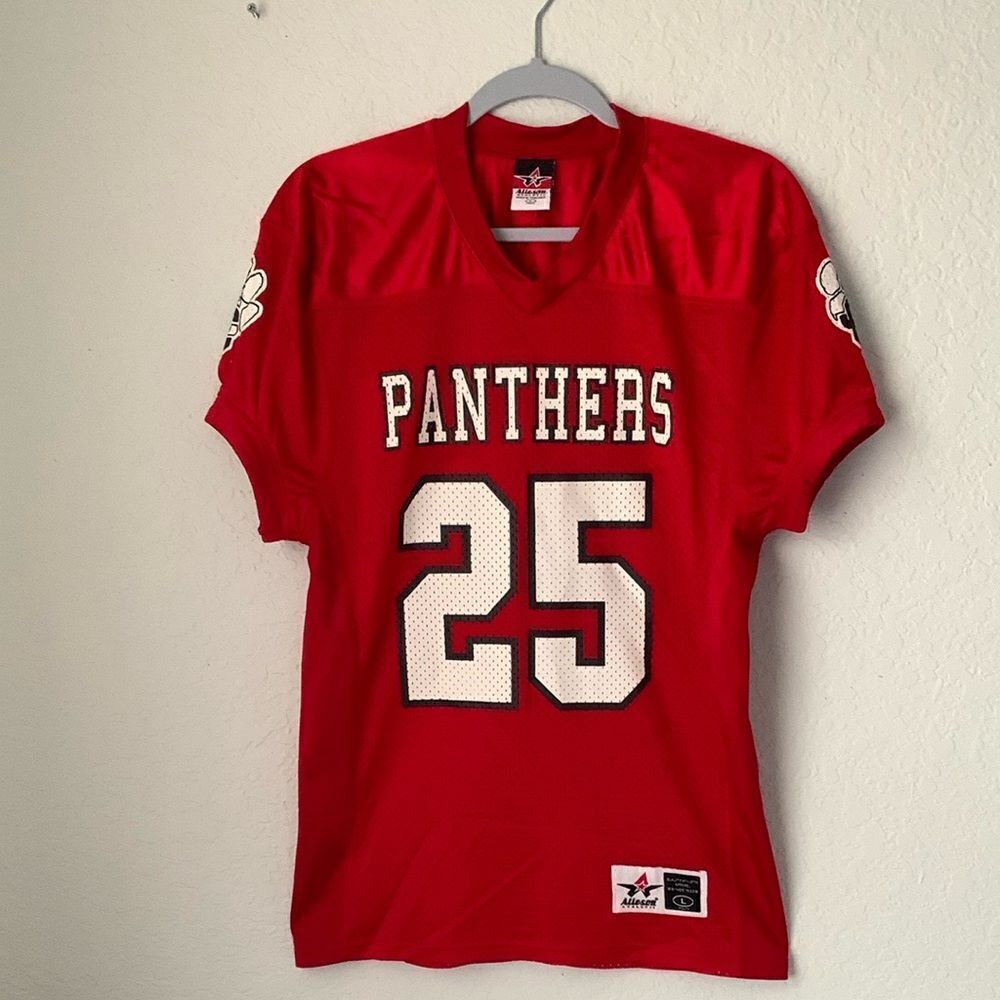 Alleson Athletic Football Red White Panthers #25 Youth Jersey Size L T-Shirt